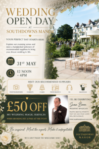 Meet Hampshire Wedding Magician Sean Boon at the Southdowns Manor Wedding Open Day – 31st May 2026